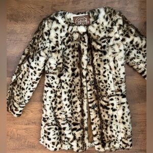 SouthernFried Chics Faux Fur Leopard Print Coat